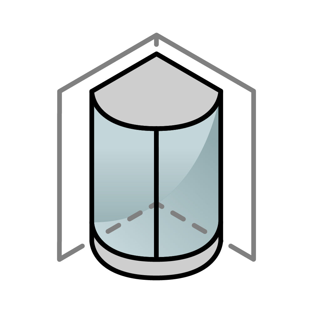 Cabine de dus semi-rotunde