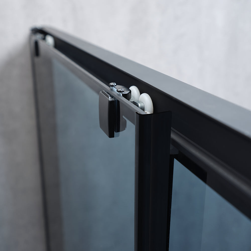 Cabina de dus patrata ELEGANT BLACK sticla 6 mm Fumurie
