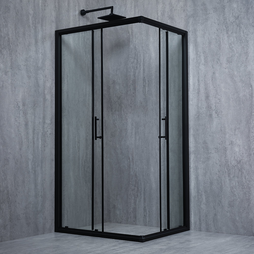 Cabina de dus dreptunghiulara ELEGANT BLACK sticla 6 mm Transparenta