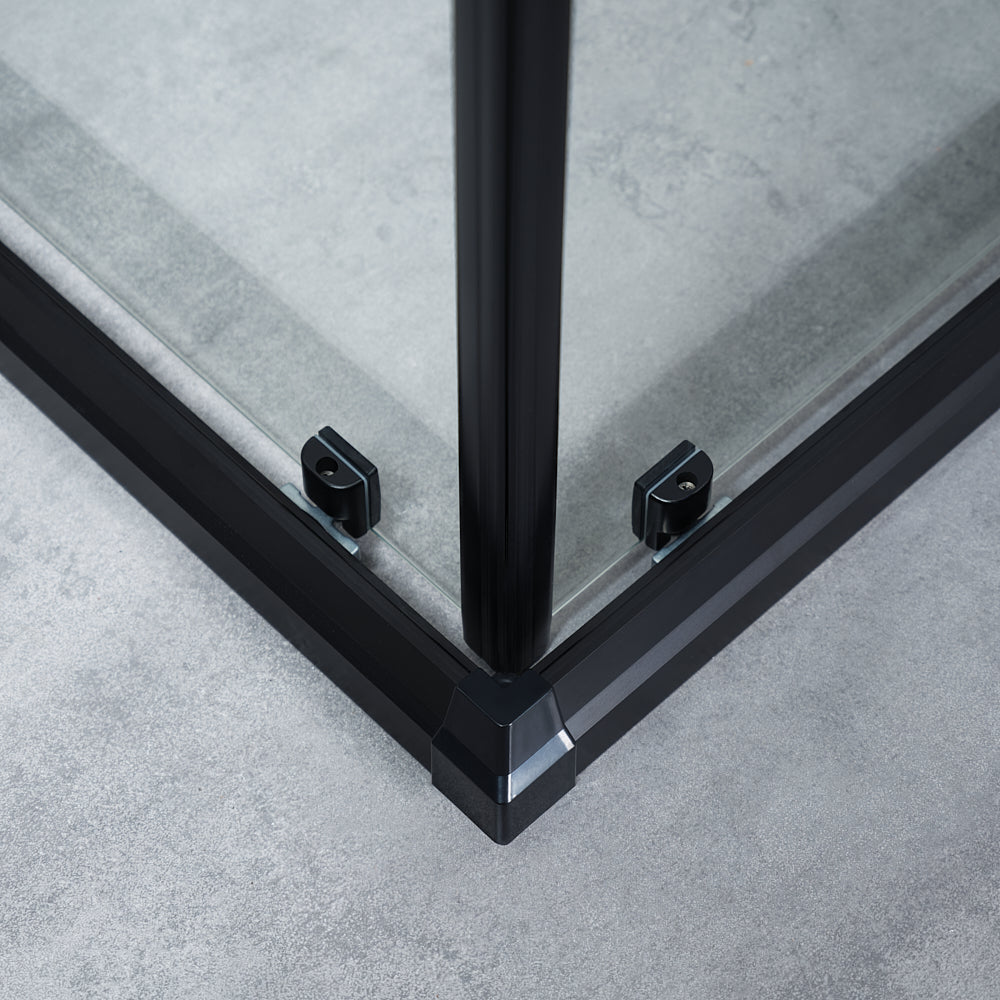 Cabina de dus dreptunghiulara ELEGANT BLACK sticla 6 mm Transparenta