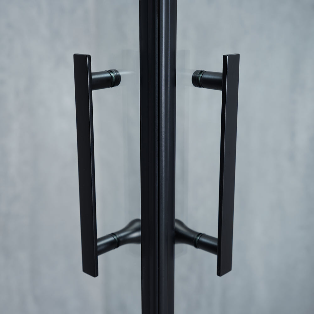 Cabina de dus dreptunghiulara ELEGANT BLACK sticla 6 mm Transparenta