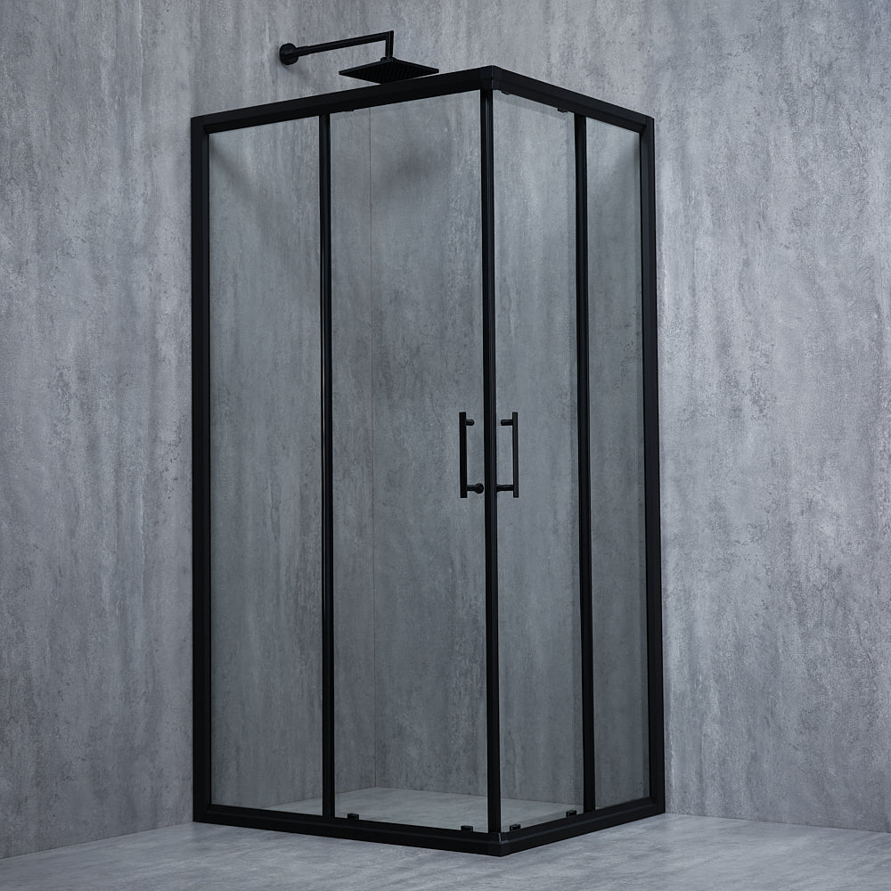 Cabina de dus dreptunghiulara ELEGANT BLACK sticla 6 mm Transparenta