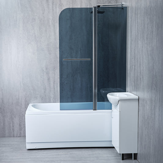 Paravan cadă Relax, batant, o piesă 6MM sticla fumurie cu miner