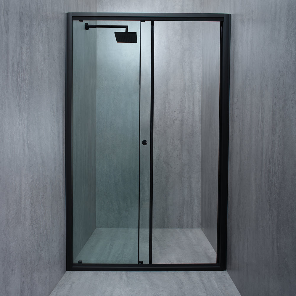 Usa de dus ELEGANT BLACK sticla 6 mm transparenta