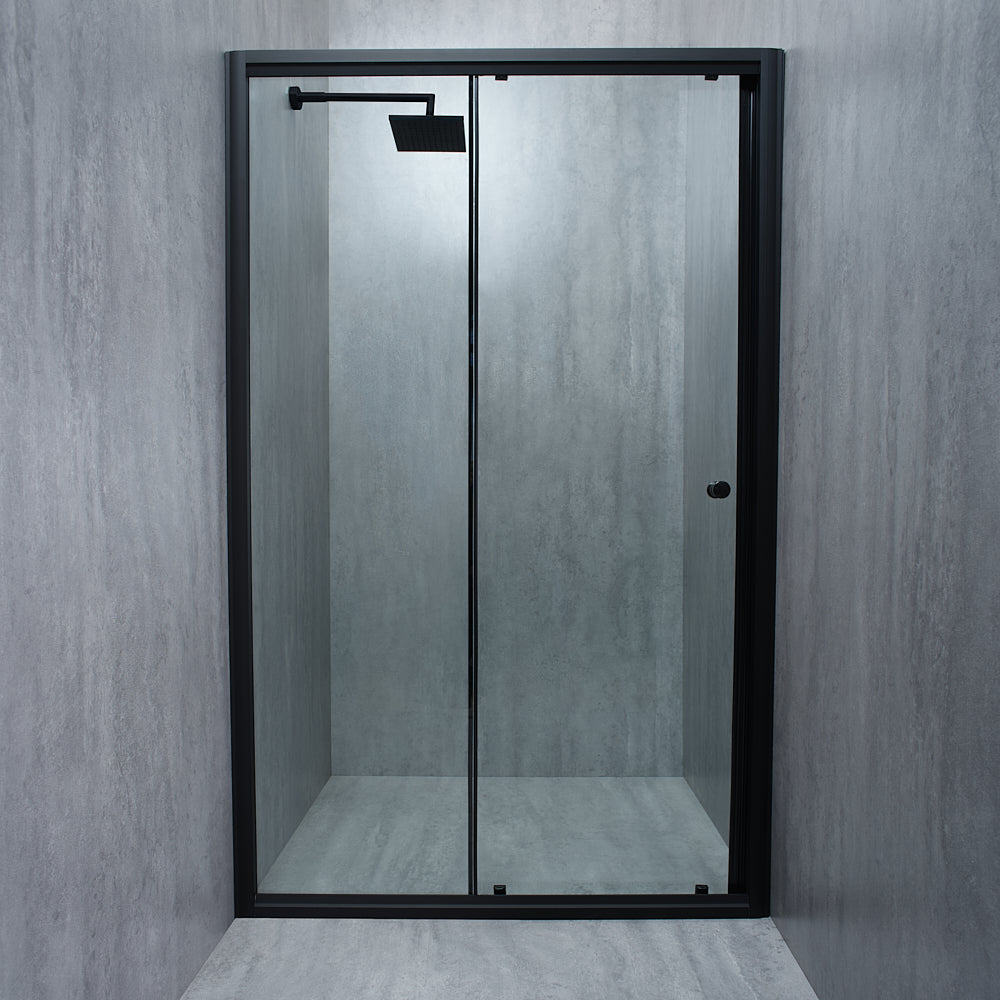 Usa de dus ELEGANT BLACK sticla 6 mm transparenta
