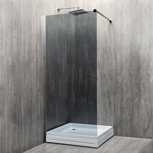 Perete de duș fix Europa, tip walk-in, sticlă fumurie, 8MM si 6MM