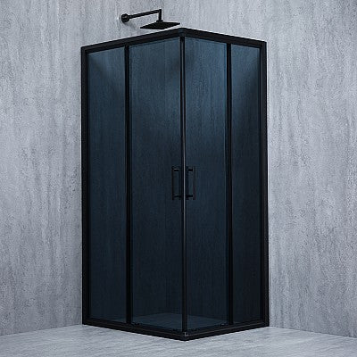 Cabina de dus patrata ELEGANT BLACK sticla 6 mm Fumurie