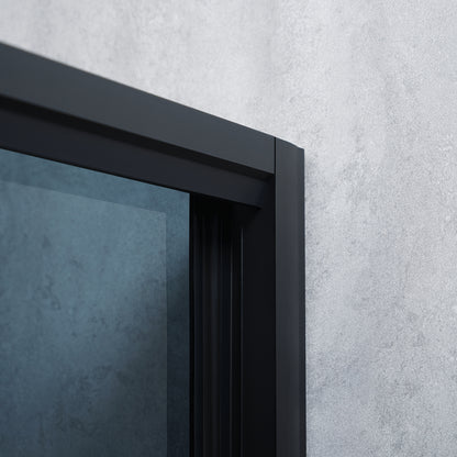 Cabina de dus dreptunghiulara ELEGANT BLACK sticla 6 mm Fumurie