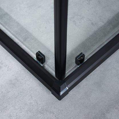 Cabina de dus dreptunghiulara ELEGANT BLACK sticla 6 mm Fumurie