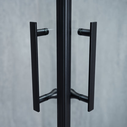 Cabina de dus dreptunghiulara ELEGANT BLACK sticla 6 mm Transparenta