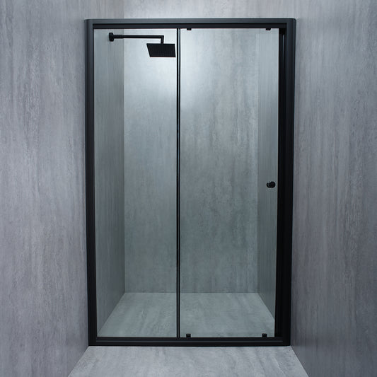 Usa de dus ELEGANT BLACK sticla 6 mm transparenta